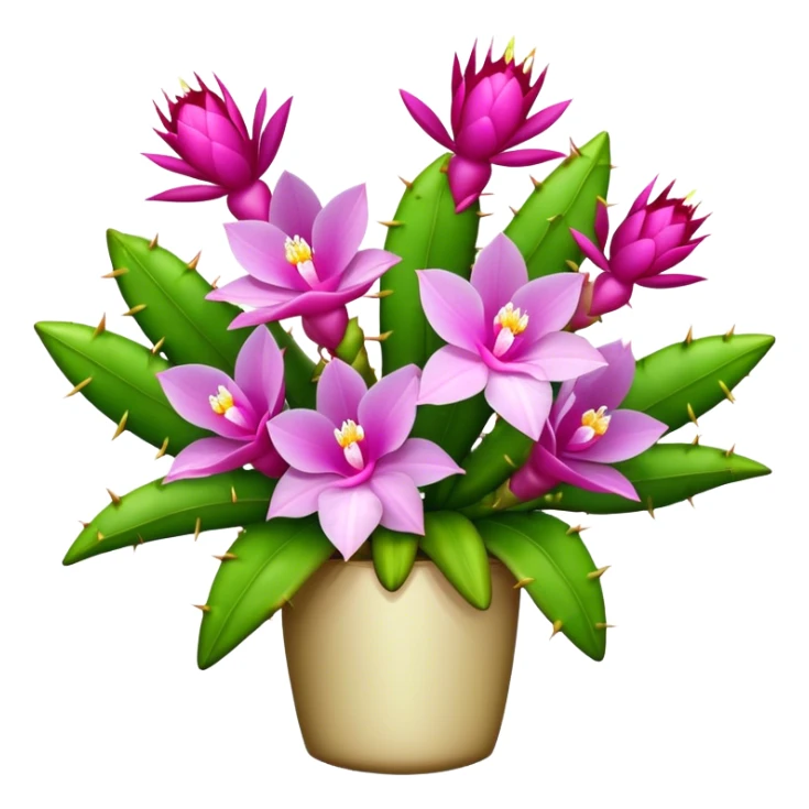 big bouquet Orchid Cactus, luxuriant, stem, leaf sticker