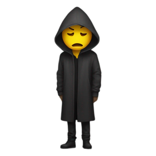 hooded man and silouhette in distress sticker