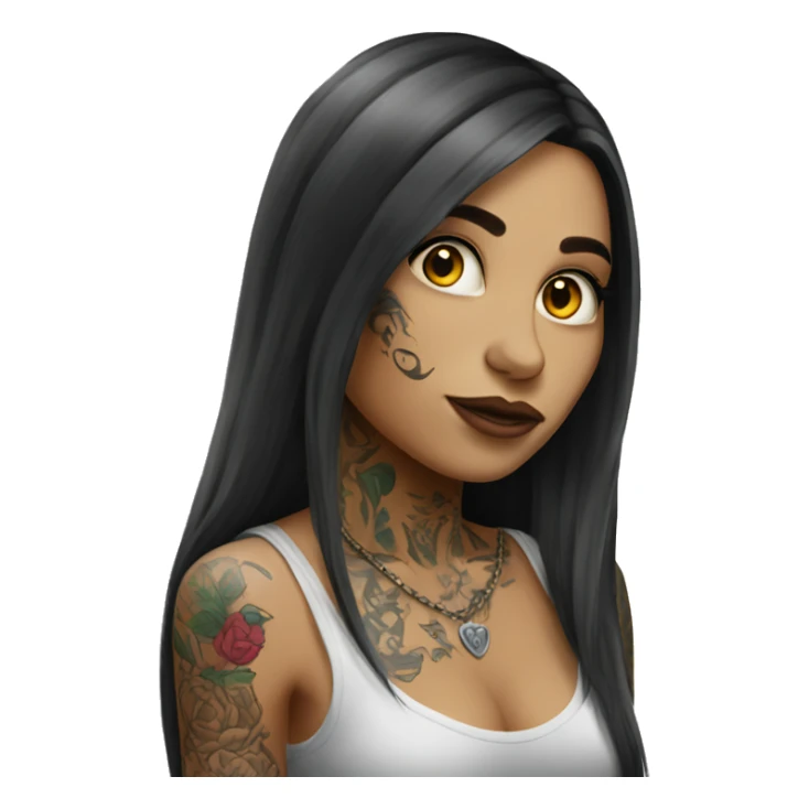 tattooed woman very attractive long hair sticker