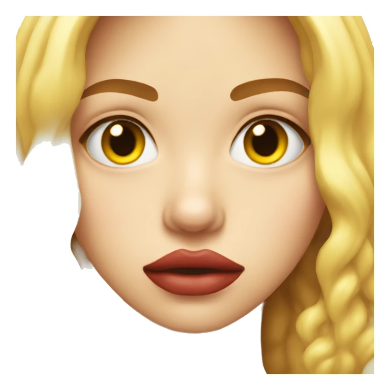 Yellow emoji with pouty lip sticker