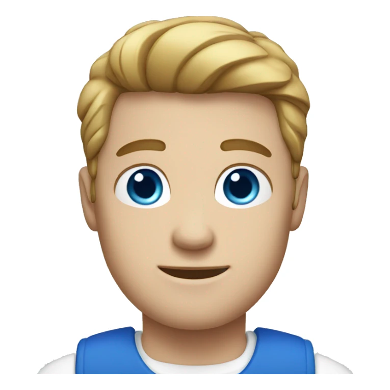 White guy with a blue vest blue eyes sticker