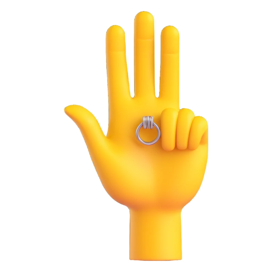 yellow hand making the 'OK' gesture with a ring on the index finger, 3D emoji style sticker
