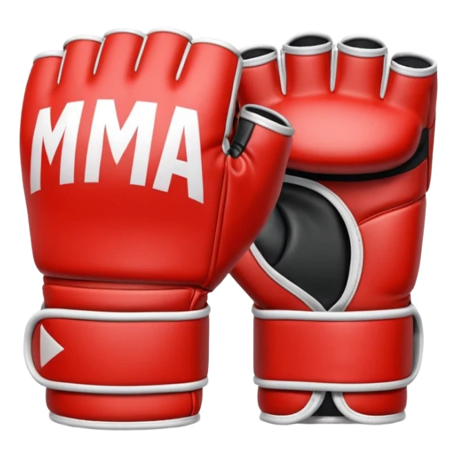MMA glove object icon, fingerless fighting glove, glossy leather texture, 3D cartoon, mobile game icon style, centered, soft shadow, clean background, no text, no watermark
 sticker