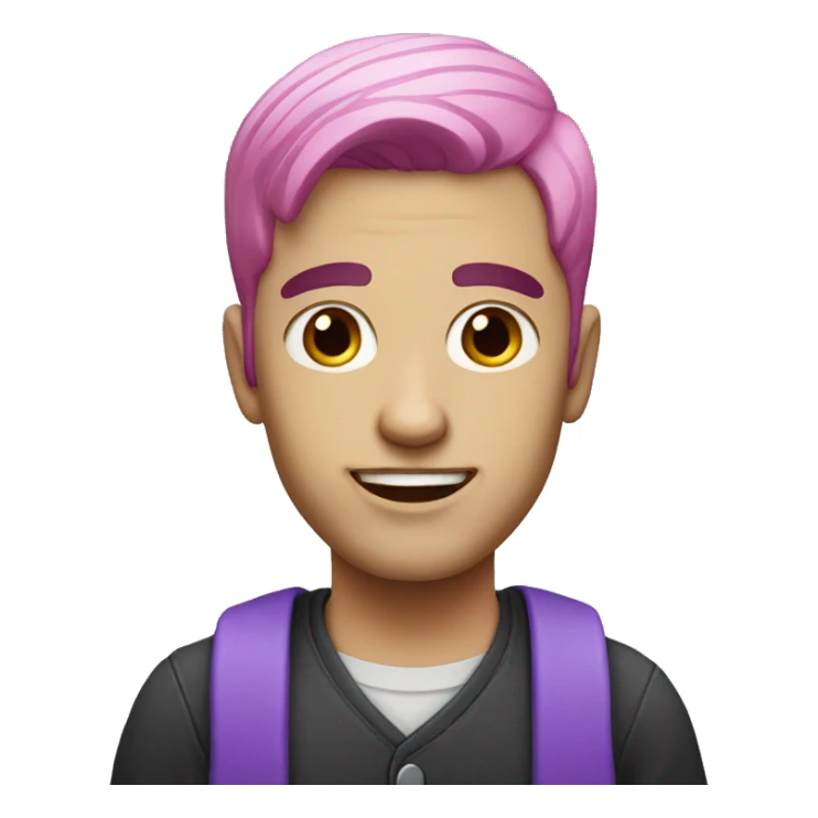 guy with pink hair and violet gl sticker