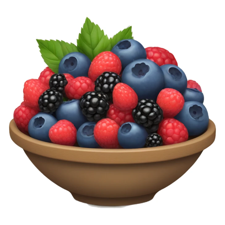 bowl full of blueberries, blackberries, strawberries and raspberries. sticker