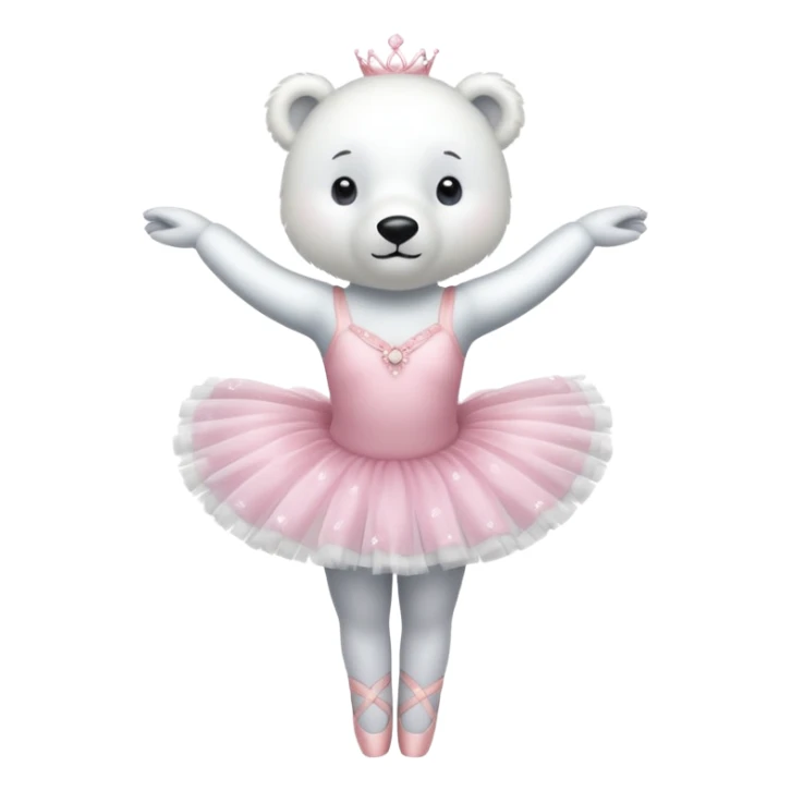Polar bear dress as a ballerina sticker