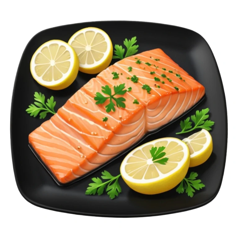 Grilled Salmon With Lemon Butter on a black plate sticker