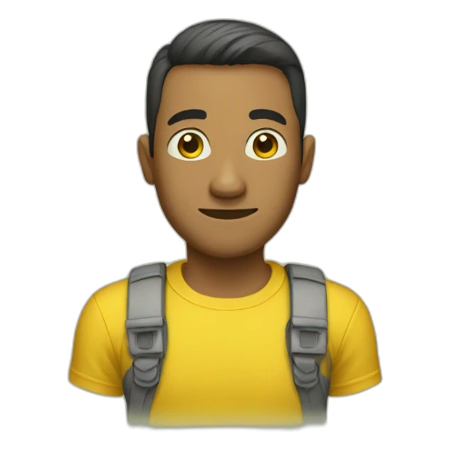 man in yellow t-shirt sticker