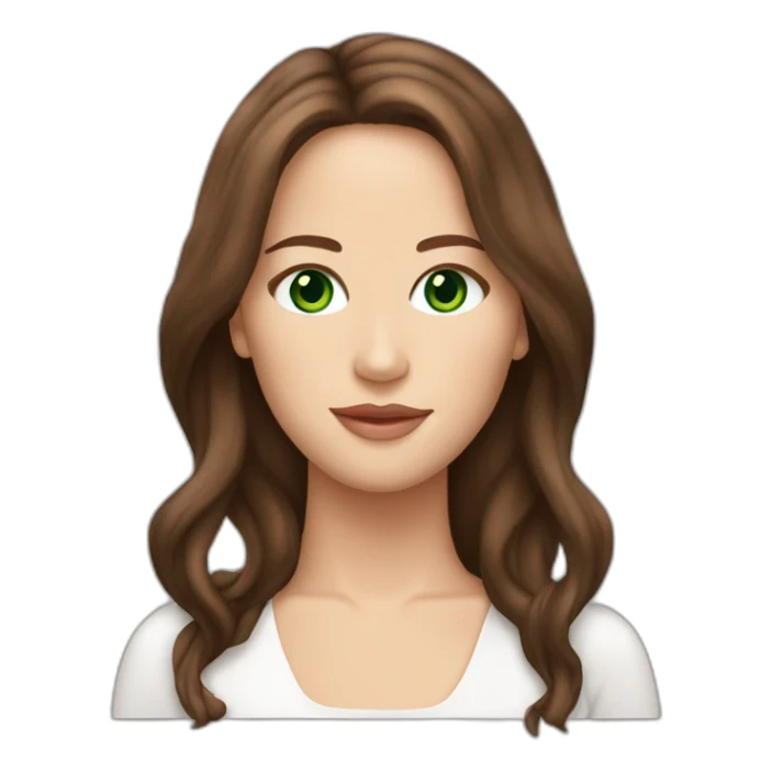 Jennifer Lawrence with Green eyes and long chocolate hair sticker