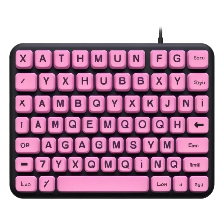 baby pink rgb keyboard sticker