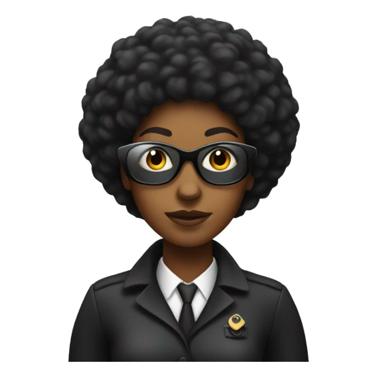 a black woman spy with an afro sticker