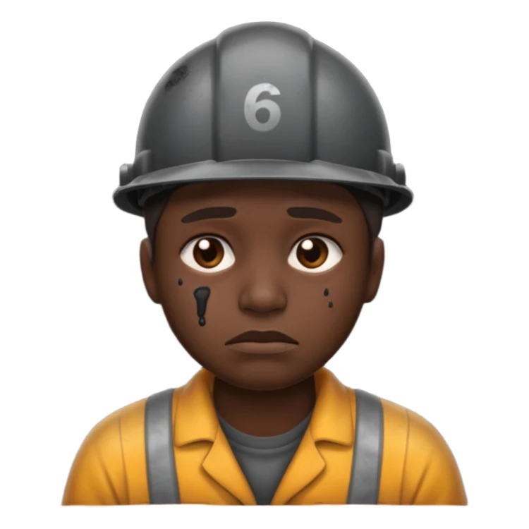 Emoji portrait of a mine slave sticker