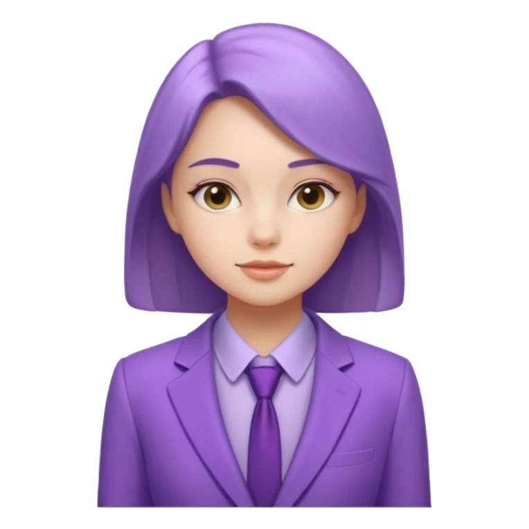 lavender-purple girl's Suit, smooth rounded neckline, simple design, glossy surface, plain background. Negative: Girls, only suit. sticker
