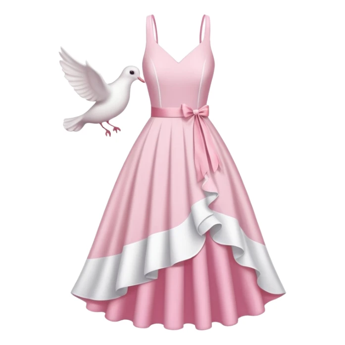 Pink and white simple hocross with a dove  sticker