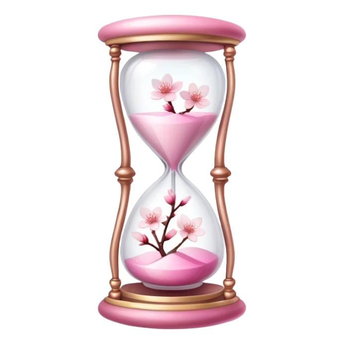 Pink pastel and white gradient Cherry Blossom hourglass sticker