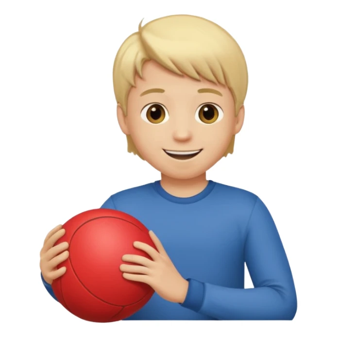 a son with blond hair playing a ball  sticker