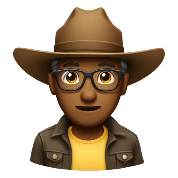 nerd emoji but with cowboy hat sticker