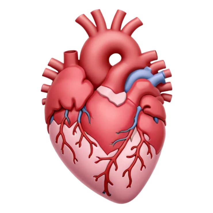 anatomical heart, pastel light pink, iOS emoji style, variation 1 sticker