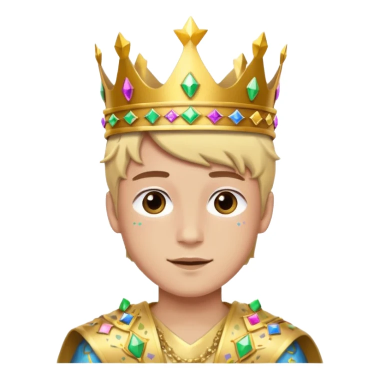 Festival Prince – gold sash + confetti crown, Golden Princes. sticker