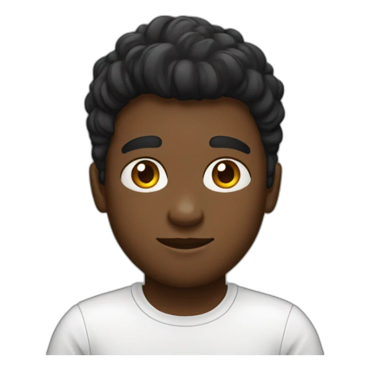 joven con pelo negro y remera blanca sticker