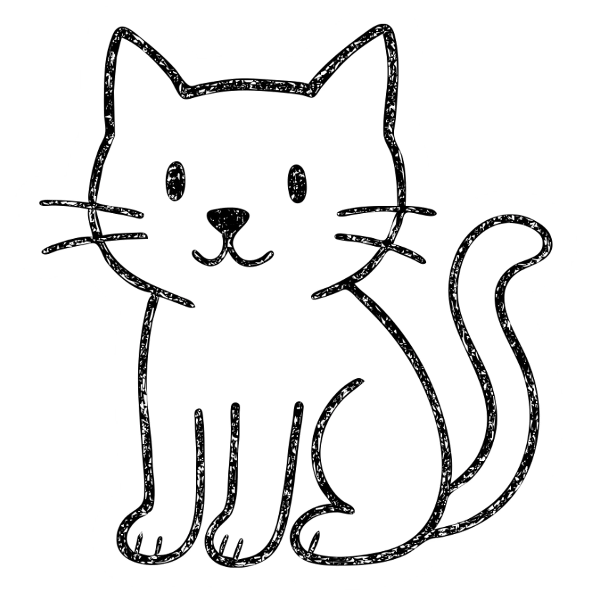 hand drawn outlined cat icon sticker