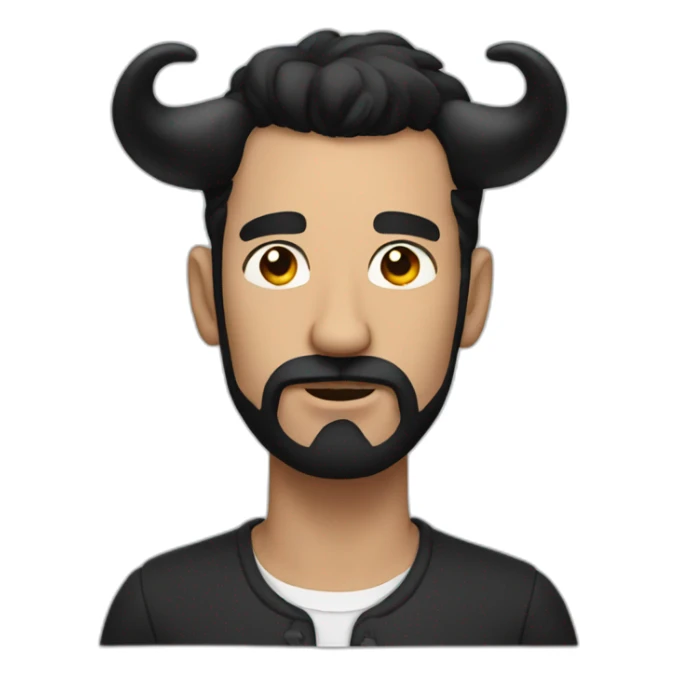 Man with Black hair and horns sticker