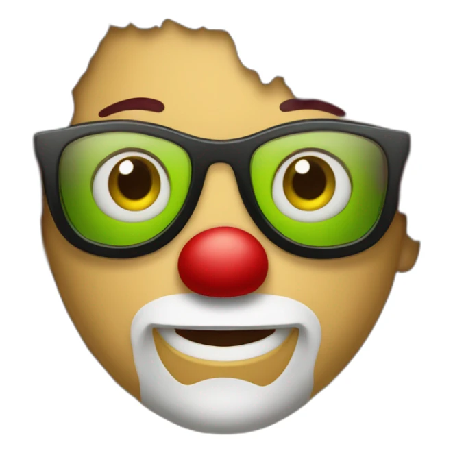 Payaso con cabello verde y gafas blnacas sticker
