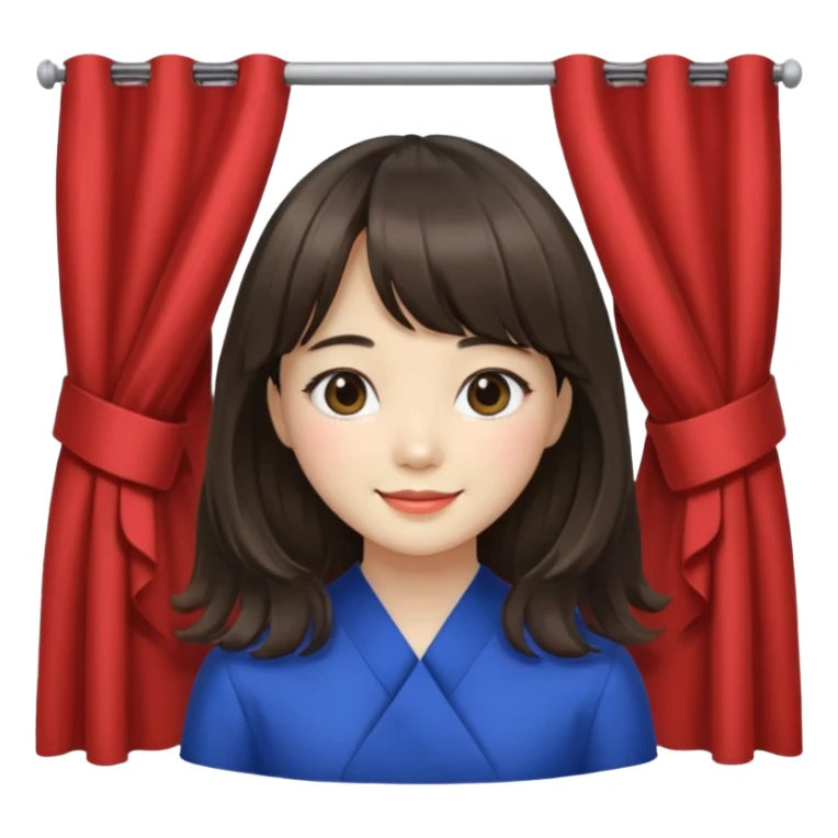 Korean girl with medium hair and curtain bangs sticker