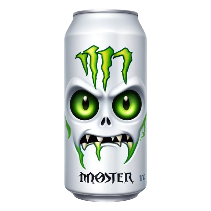 the white monster energy drink sticker