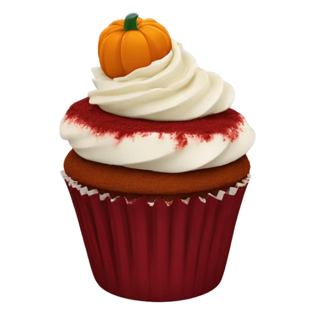 red velvet cupcake with pumpkin topping sticker