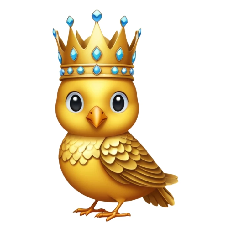 bird with crown and big earrings single vibrant colour  sticker