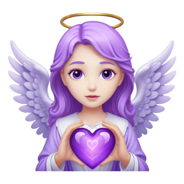 angel fantasy purple heart sticker