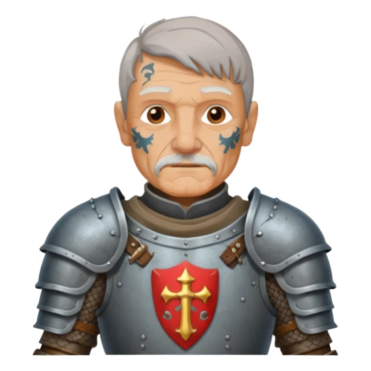 elderly tattooed knight, tattooed shoulder sticker