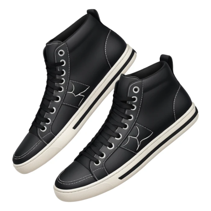 an ios genmoji for pair of black mid top sneakers sticker