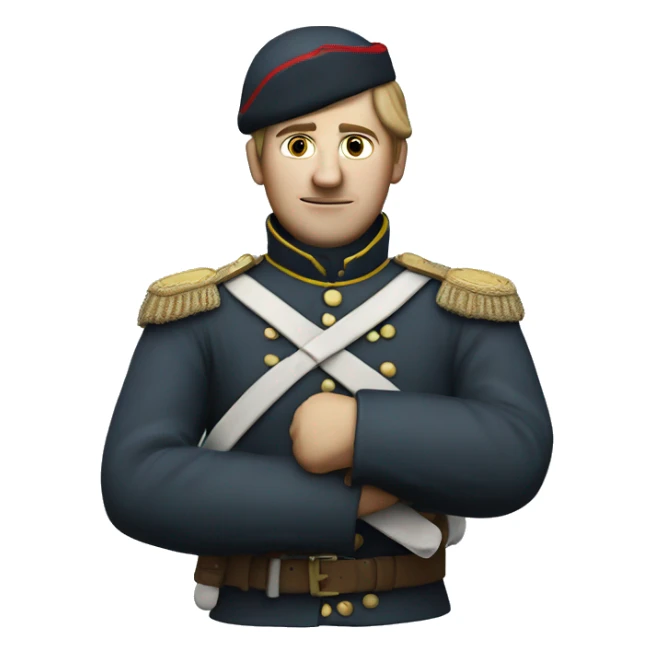 soldier in the Crimean War with a plaster cast on his arm sticker