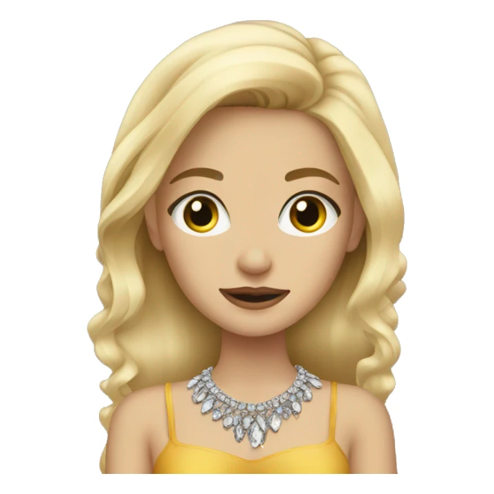 blonde girl with jewelry and grey eyes sticker