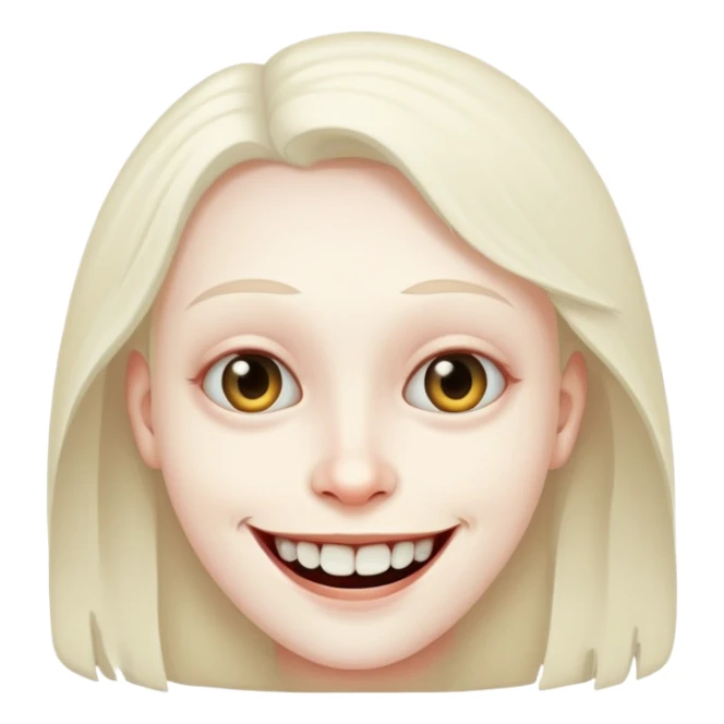 person with creepy smile sticker