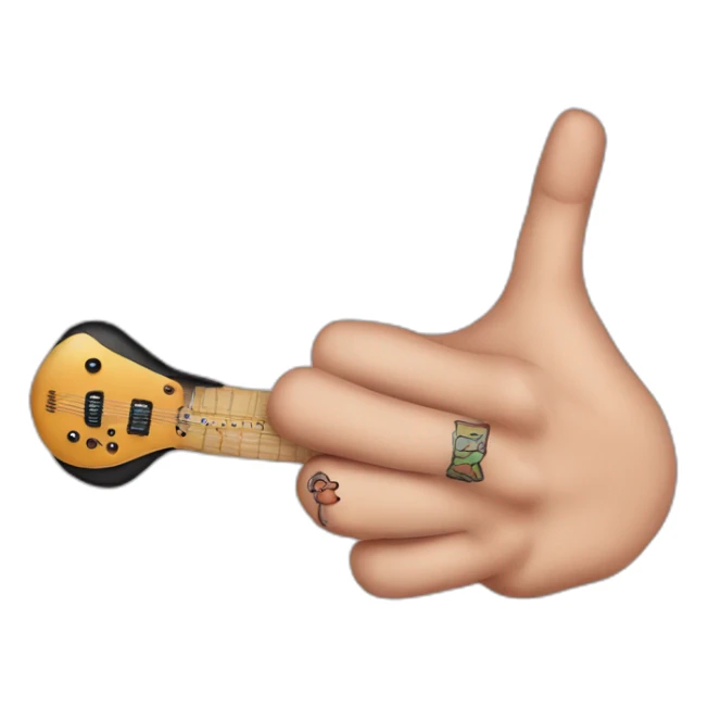 rock and roll fingers tattooed sticker