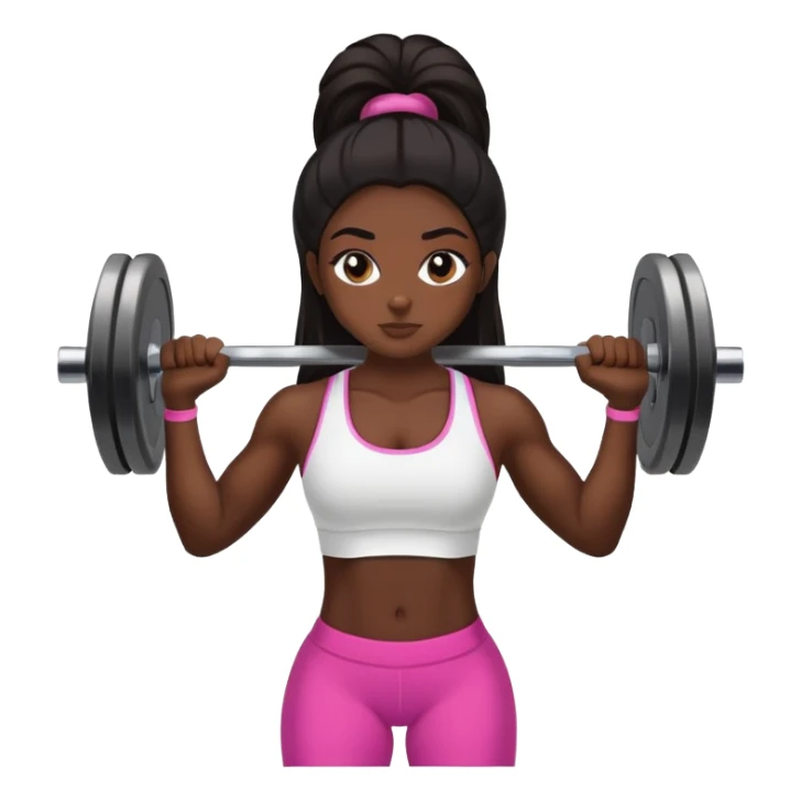 black dark girl long dark hair lifting weights gym sticker