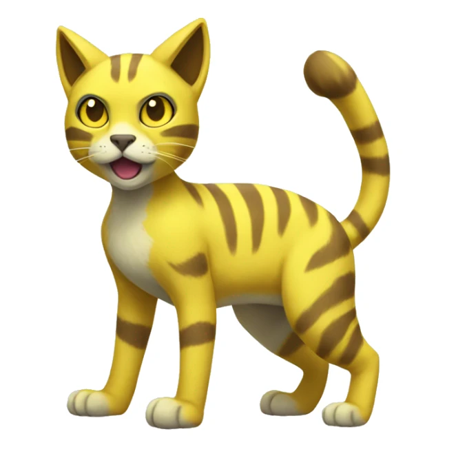 Yellow lombax-Zeraora-cat full body sticker