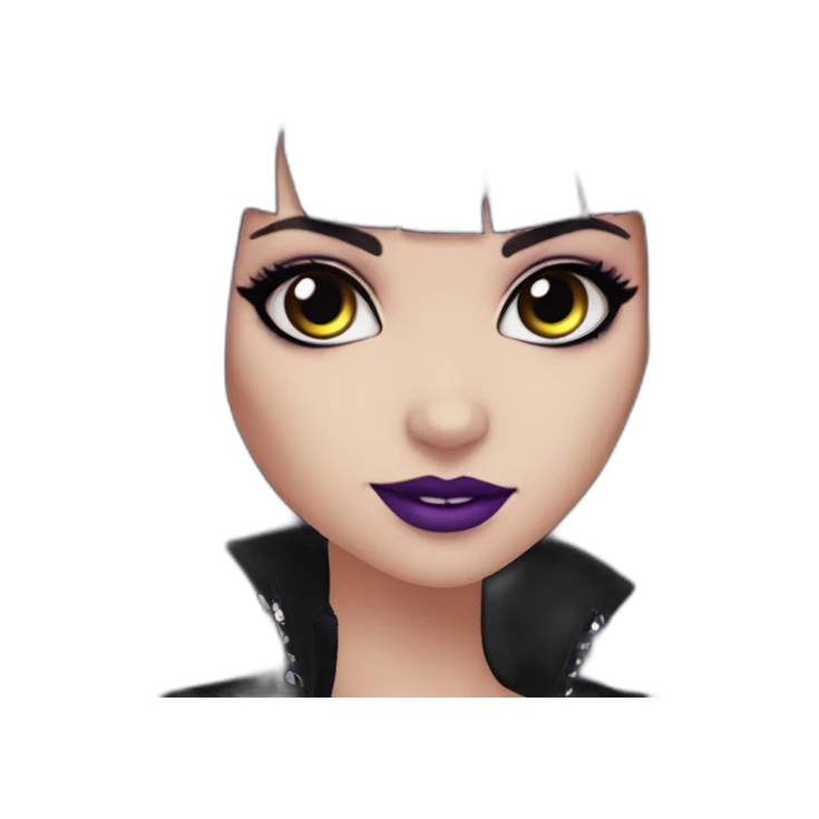 Elissabat-vampire-monsterhigh-goth-romantic-bangs-hair-purple-black sticker