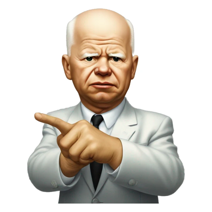 Khrushchev photorealistic threatens with his fist sticker