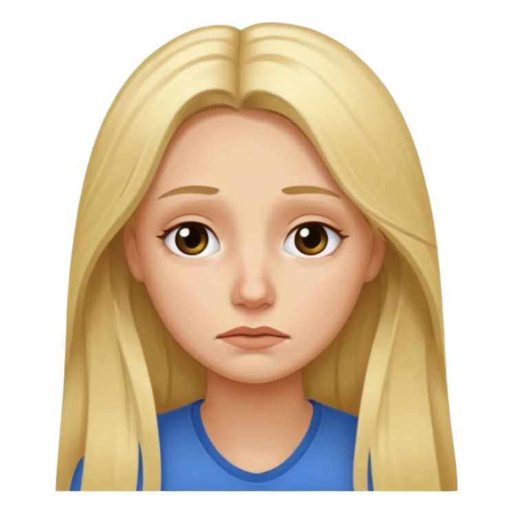 tired blond woman with long hair sticker