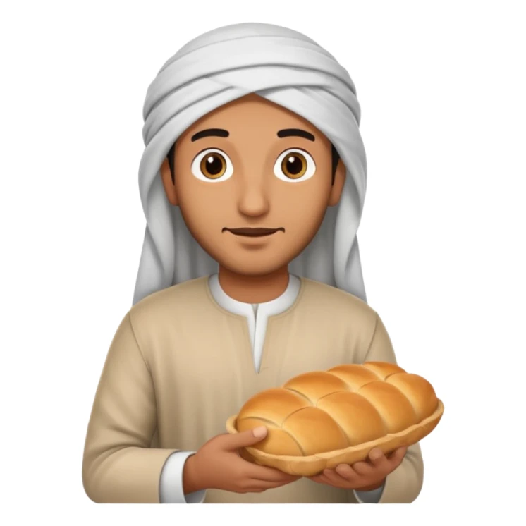 Un arabe avec du pain dans les mains sticker