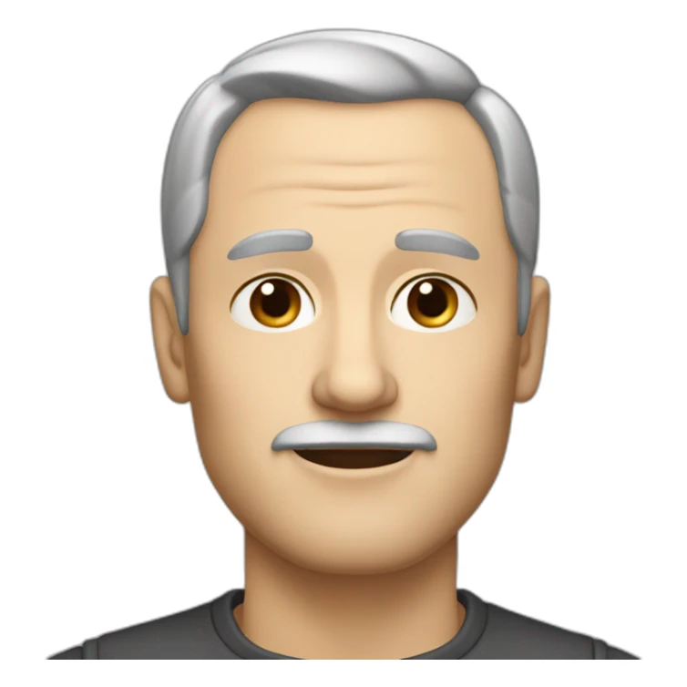 53 year old white man without a mustache and with short gray and black hair  sticker