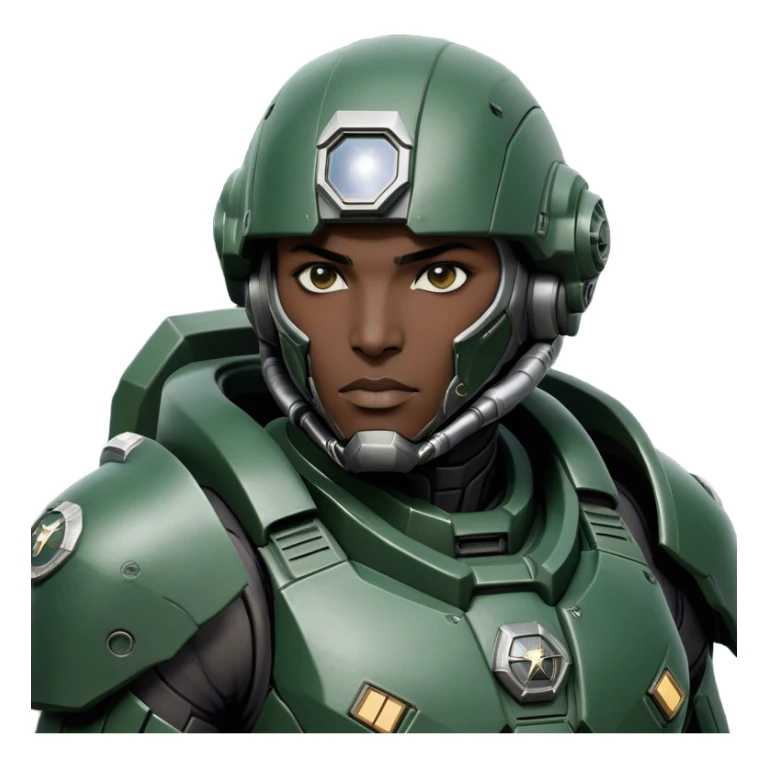 Cinematic Realistic StarCraft Terran Marine Portrait, depicted with rugged determination and futuristic military precision. Clad in advanced, intricately detailed tactical armor in consistent dark green and grey hues, his steely eyes and determined features exude unwavering resolve. Rendered with lifelike texture and dynamic, high-contrast lighting, high shine, noble and disciplined, capturing the essence of a legendary Terran Marine poised for interstellar battle. sticker