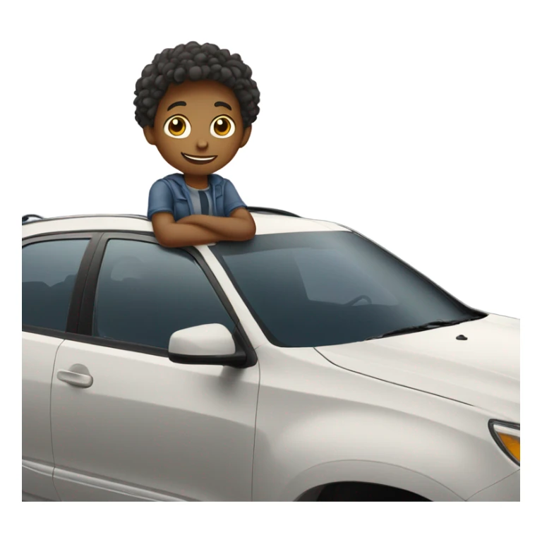 Kid standing on car roof sticker