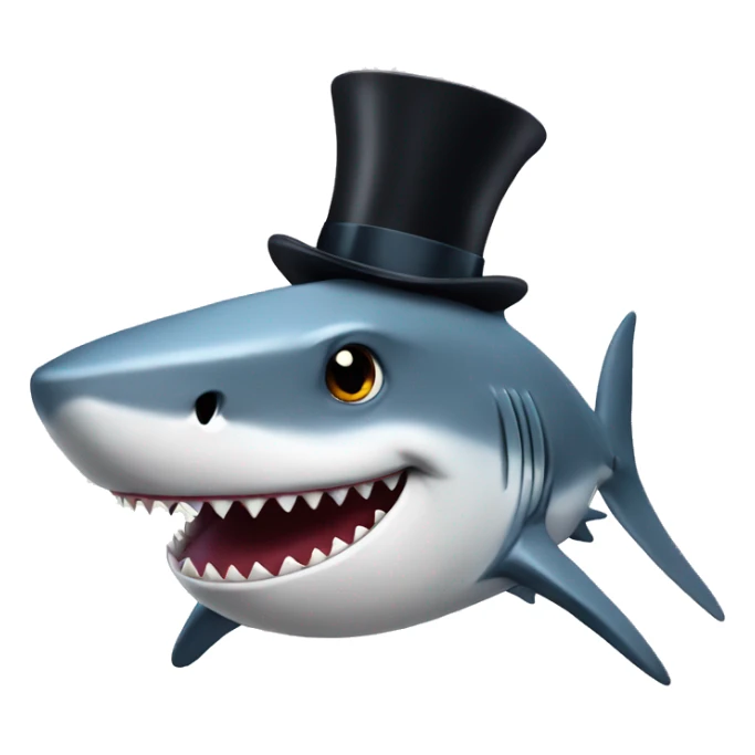 Shark with a top hat sticker