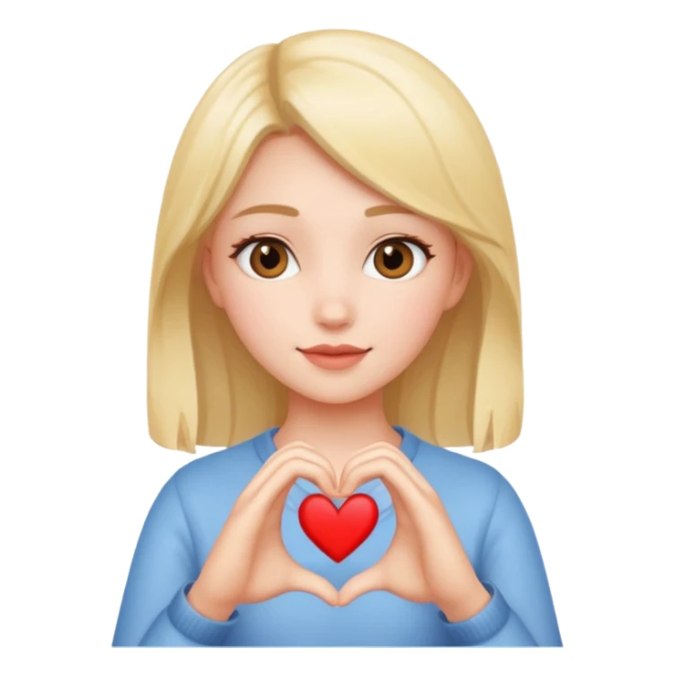 A pretty girl making a heart shape with her hands sticker