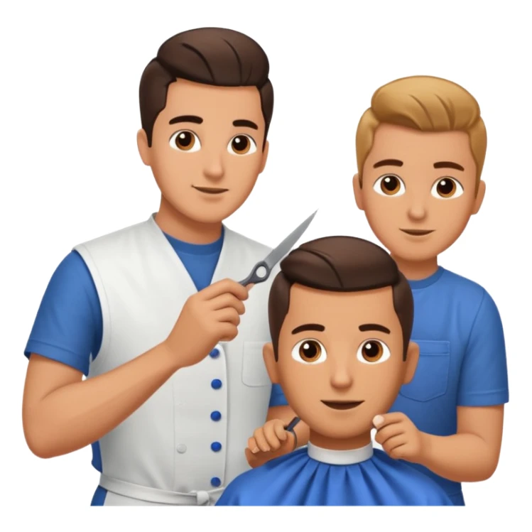 At a barbershop, the experienced barber is teaching his apprentice how to properly cut hair, offering tips on technique, customer service, and attention to detail. The mentor emphasizes the importance of precision, patience, and building trust with clients sticker